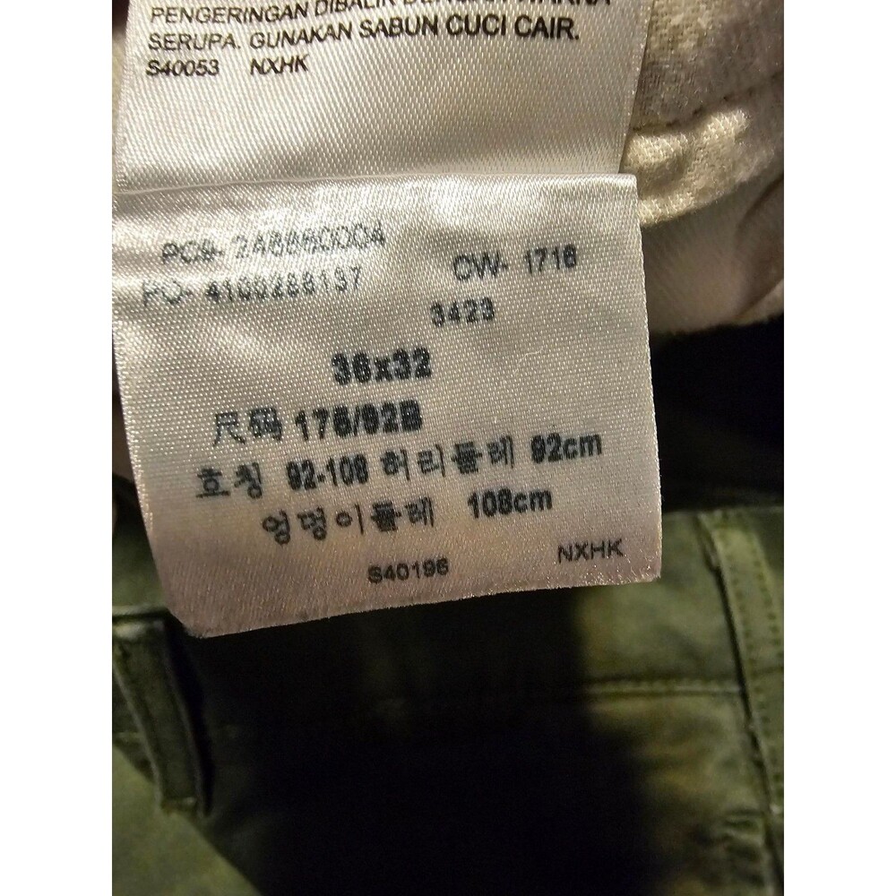 Levi's 514 Mens 36x32 Straight Fit Pants Olive Green 100% Cotton Chino Twill - Picture 6 of 8